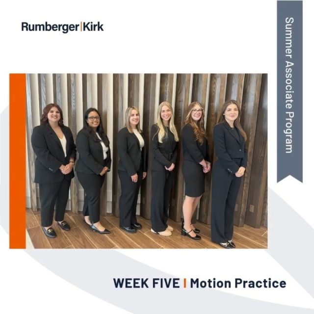 Halfway through the summer and already full of growth! Read what our summer associates have to say about Week 5! Link in bio 🔗 Or, visit rumberger.com/summer-associate/blog/
#RKSummerAssociates #FutureLawyers
@fiulaw, @uflaw, @stetsonlaw