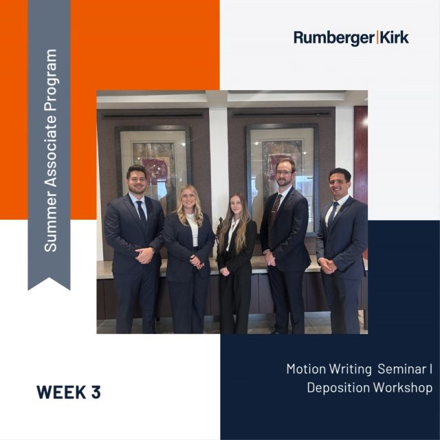 ⚖️ Mock depositions.
📝 Motion writing.
🤝 Team connections.

Our summer associates spent the week building skills, tackling assignments and getting a behind-the-scenes look at life at RK. There's plenty of learning happening this summer—and a little fun along the way.

Read their latest updates at the link in bio or visit rumberger.com/summer-associate/blog/. This year's class is representing @uflaw, @fiu_law, @stetsonlaw, and @barryulaw.

#RKSummerAssociates #YouBelongHere #RumbergerKirk