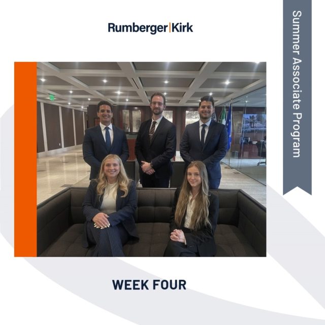 This week's summer associate spotlight features Anna Janowski (@stetsonlawschool) and Dylan Cartwright (@uflaw).

Through hands-on legal work, mentorship and professional development opportunities, they're gaining valuable experience and a closer look at life at RumbergerKirk.

Read more at the link in bio or visit rumberger.com/summer-associate/blog/.

#RKSummerAssociates #YouBelongHere #RumbergerKirk