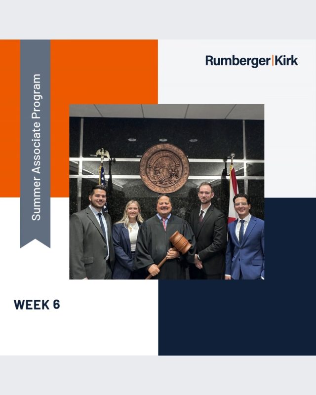 One challenge down. The next begins. ⚖️ 

After submitting their motion writing competition entries, our summer associates are preparing for one of the biggest milestones of the summer, mock trial.

This week's spotlight features Anna Janowski from @stetsonlaw and Dylan Cartwright from the @uflaw.

Follow their journey on the RK Summer Associate Blog at the link in bio or visit www.rumberger.com/summer-associate/blog.

#RKSummerAssociates #YouBelongHere #RumbergerKirk